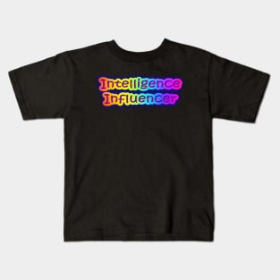 Intelligence Influencer Neon Retro Rainbow Kids T-Shirt